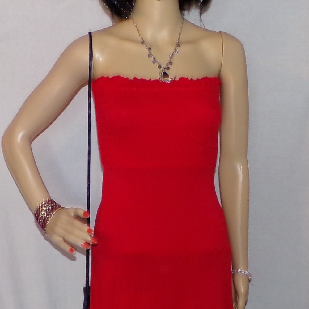Gap Dress Red Strapless Dress Size X-Small